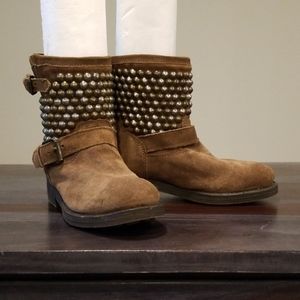 ASH Suede Studded Moto Boots